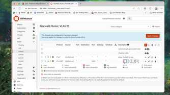 Firewall rule applied and its changes in OPNsense