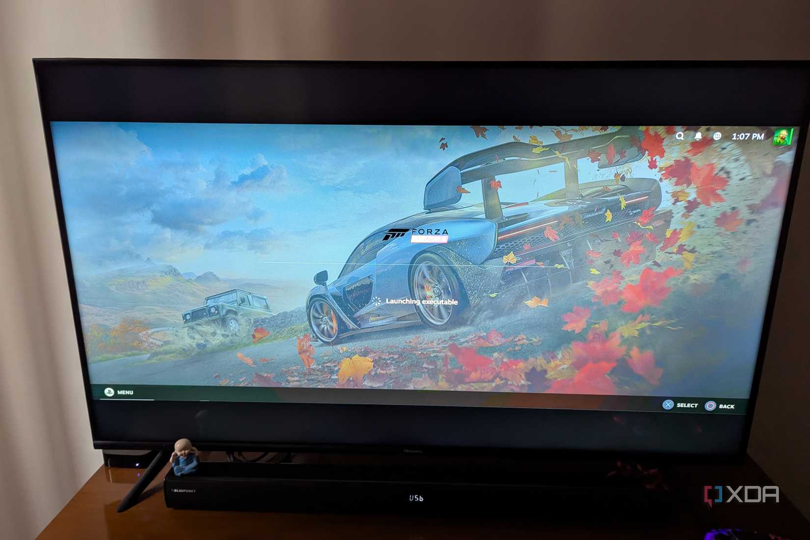 Forza Horizon 4 running on Steam Link on Apple TV