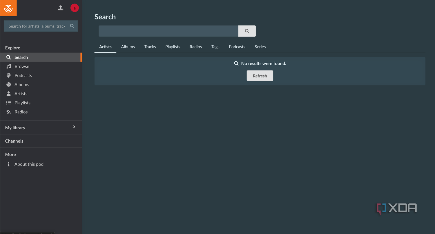 funkwhale search page