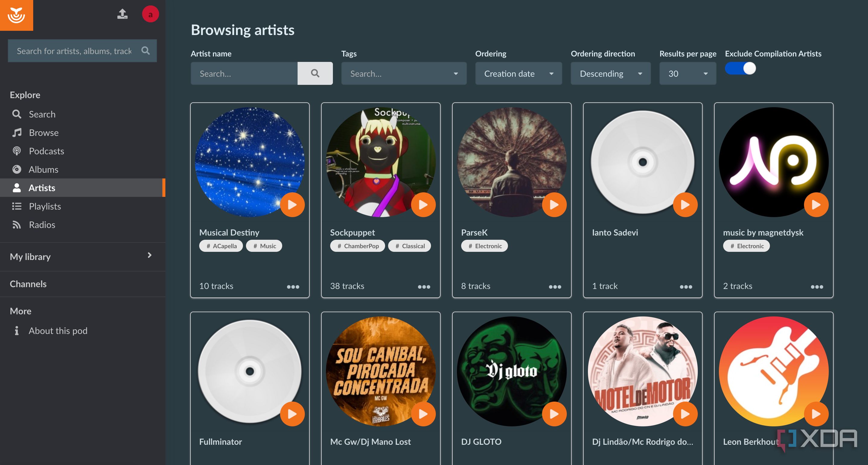 funkwhale artist page