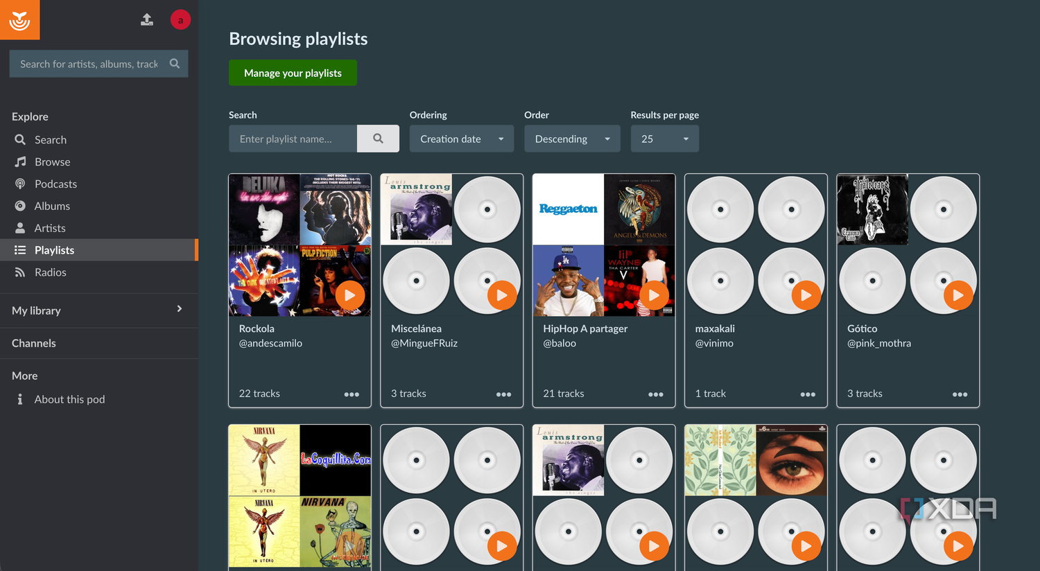 funkwhale playlists