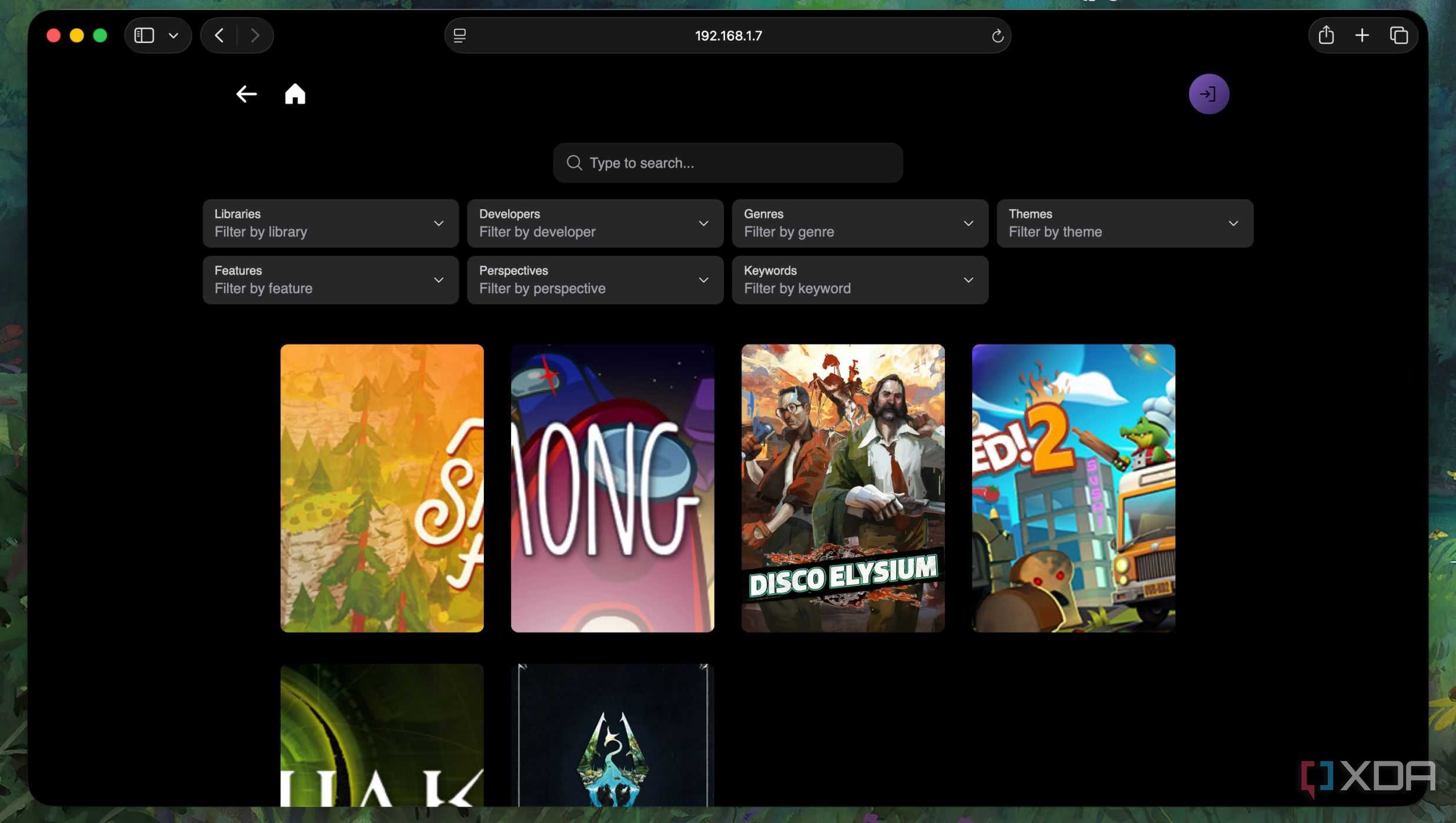 Gameyn This self-hosted app is Jellyfin but for your games