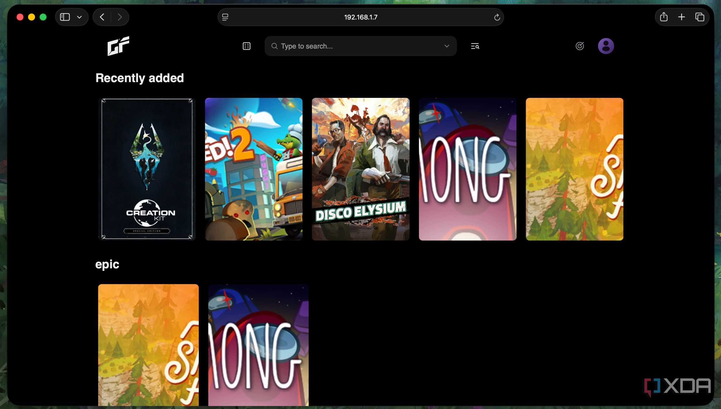 Gameyn This self-hosted app is Jellyfin but for your games