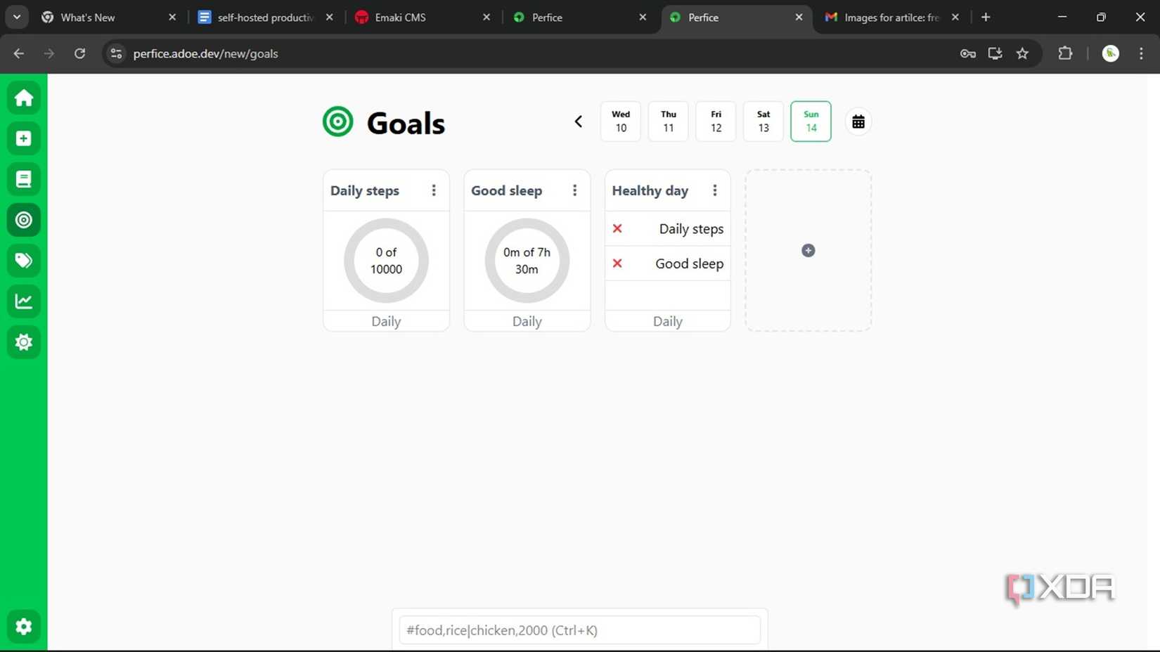 here is Perfice goal page