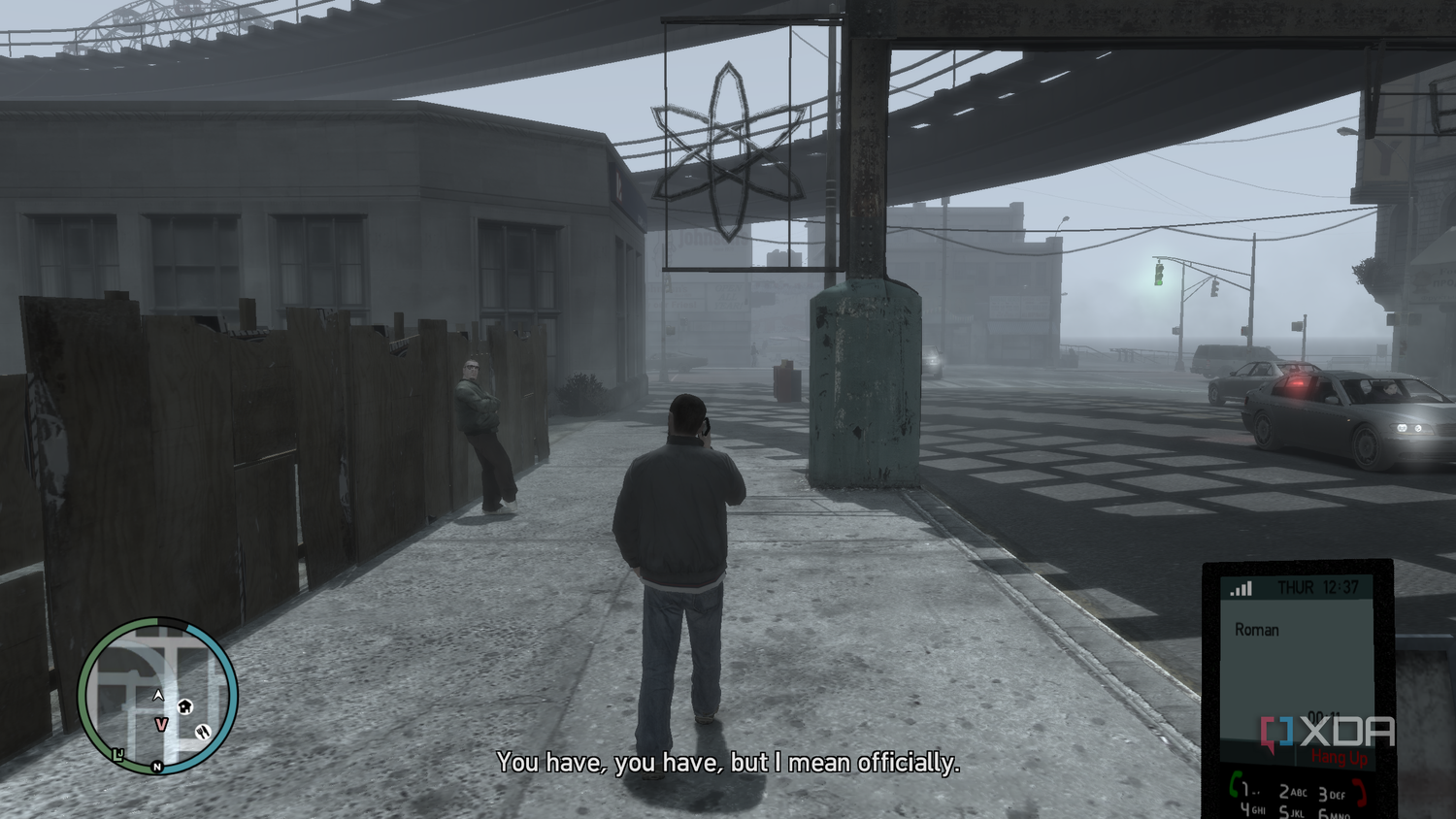 Nico Bellic in snowy weather in GTA IV.