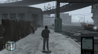 Nico Bellic in snowy weather in GTA IV.
