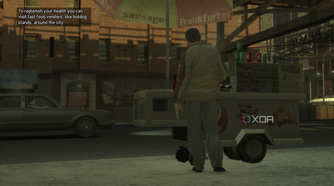 A hotdog vendor in GTA IV.