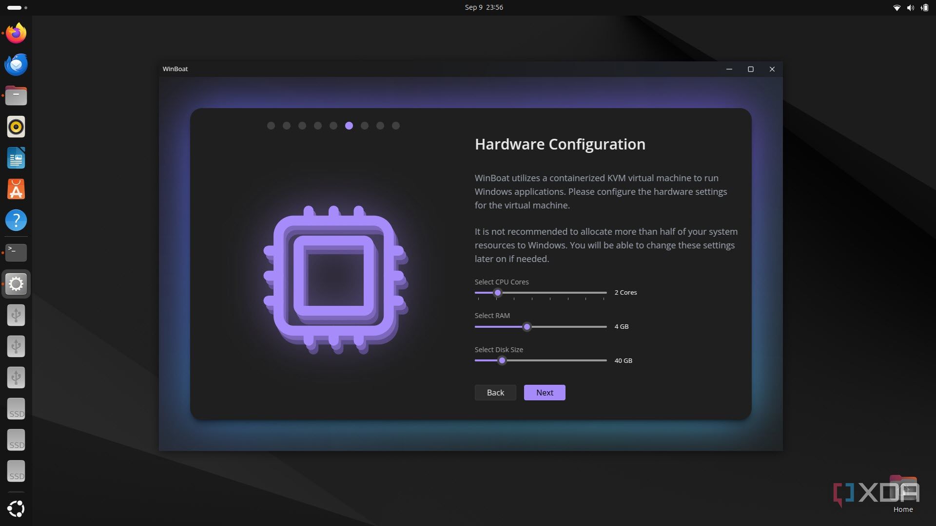 Hardware Configuration WinBoat