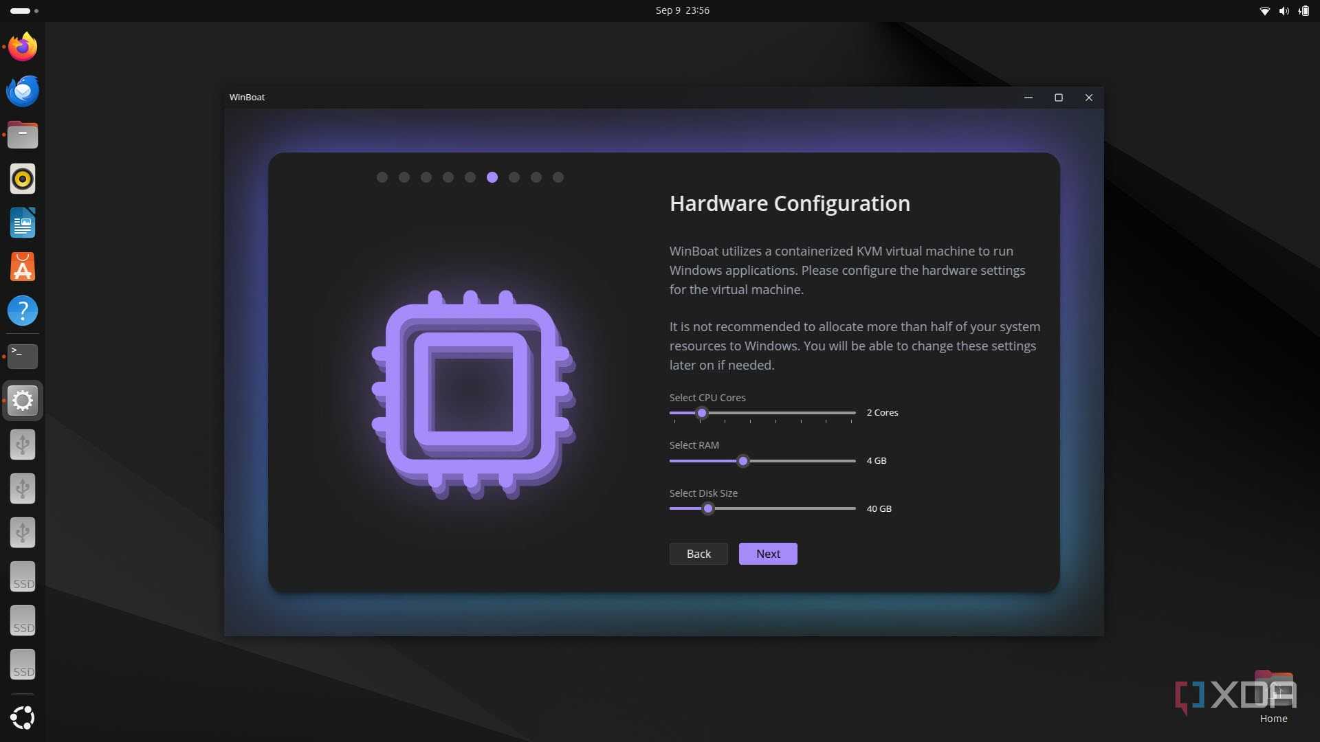 Hardware Configuration WinBoat
