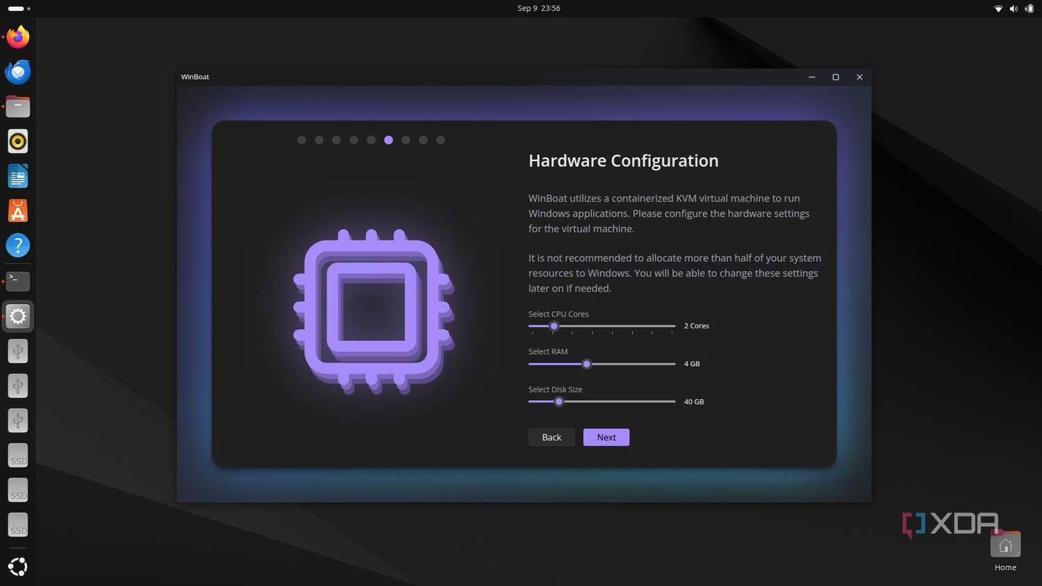 Hardware Configuration WinBoat