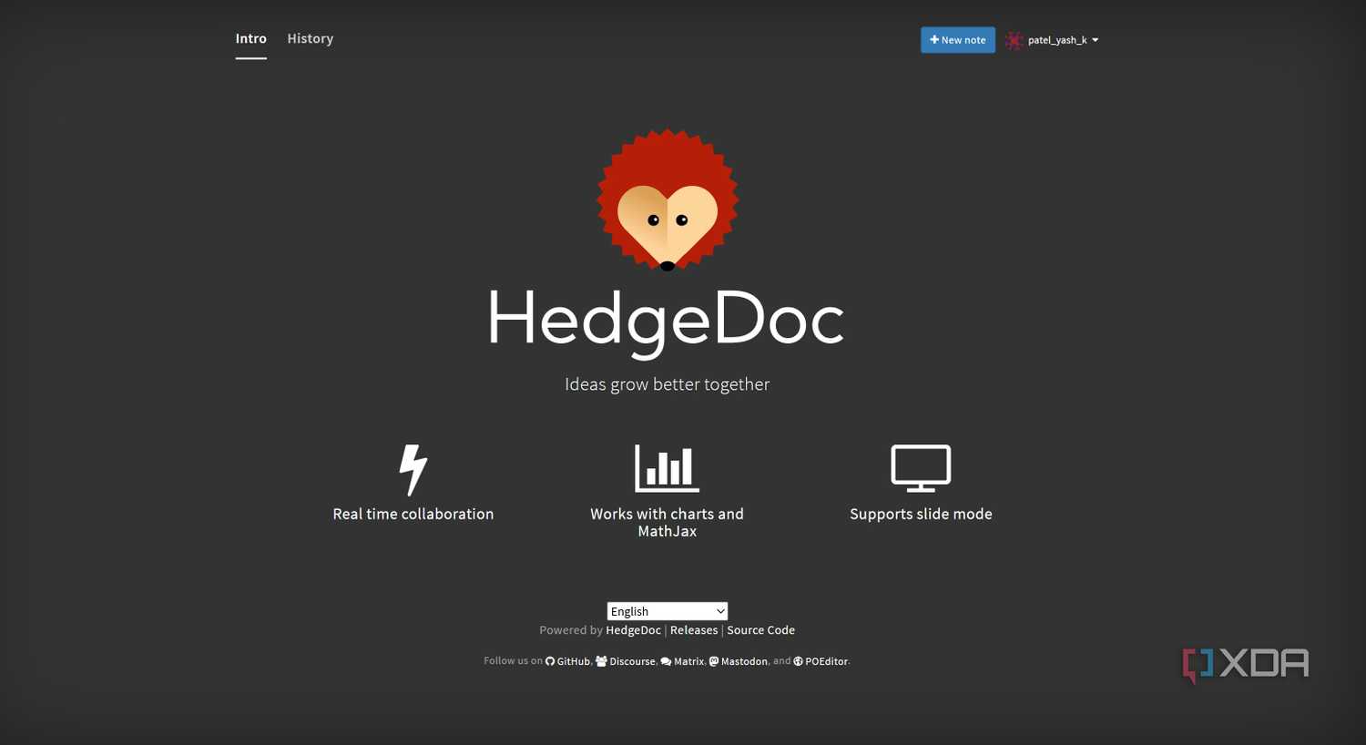 Hedgedoc Home Page