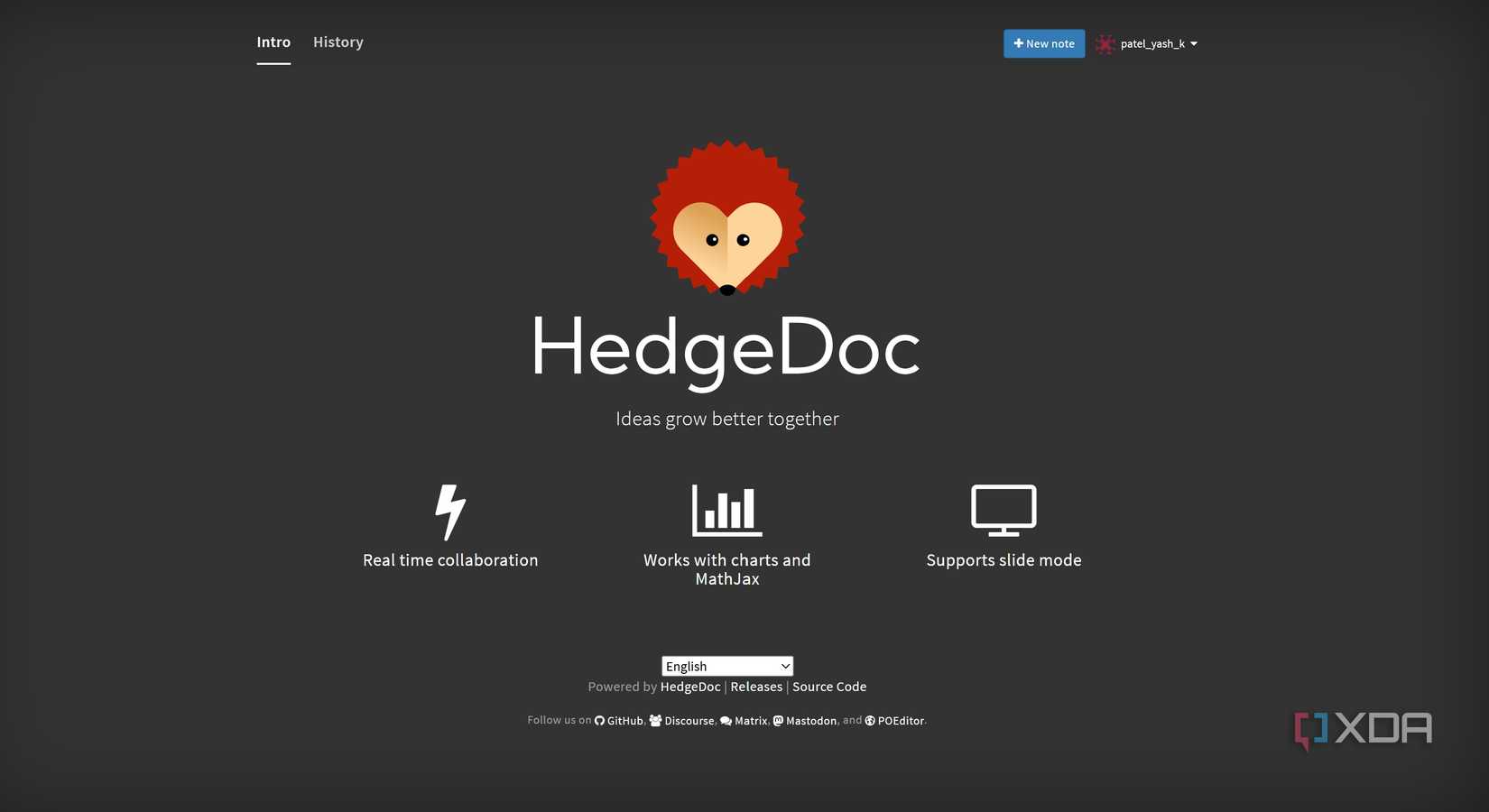 Hedgedoc Home Page