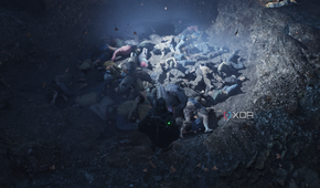 A pit of corpses in Hell is Us.