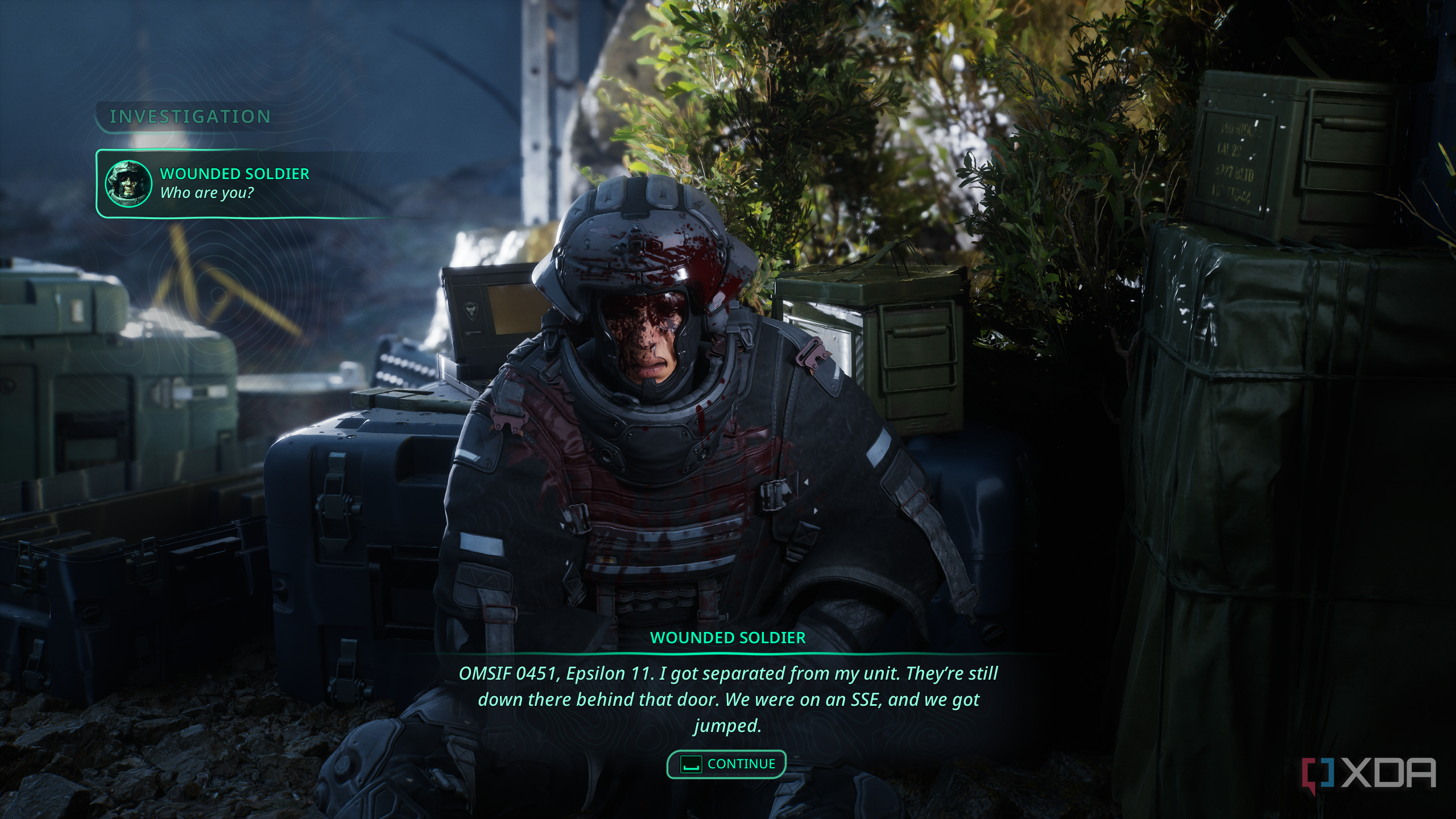 A wounded soldier in Hell is Us.