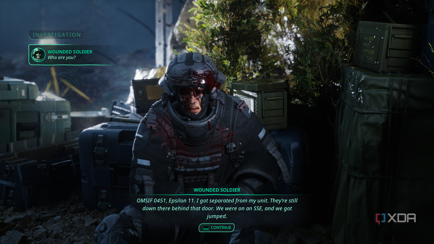 A wounded soldier in Hell is Us.
