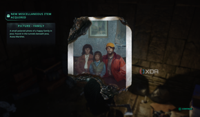 A burnt photograph of a family in Hell is Us.