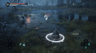 A healing ring around the protagonist in Hell is Us.