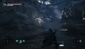 A horde of Hollow Walkers attacking the protagonist in Hell is Us.