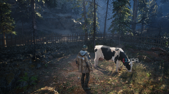 Standing next to a cow in Hell is Us.