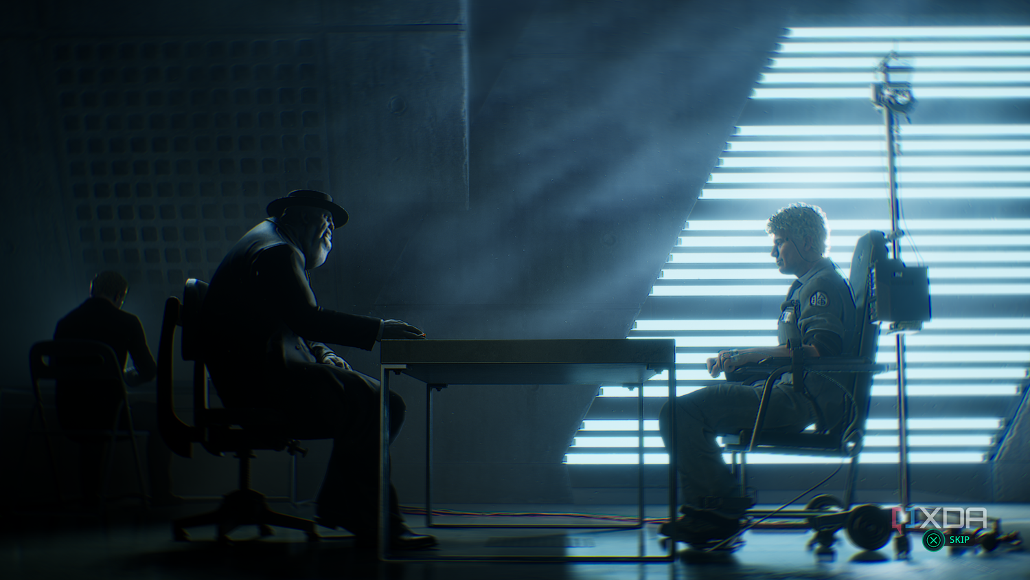 An interrogation scene in Hell is Us.