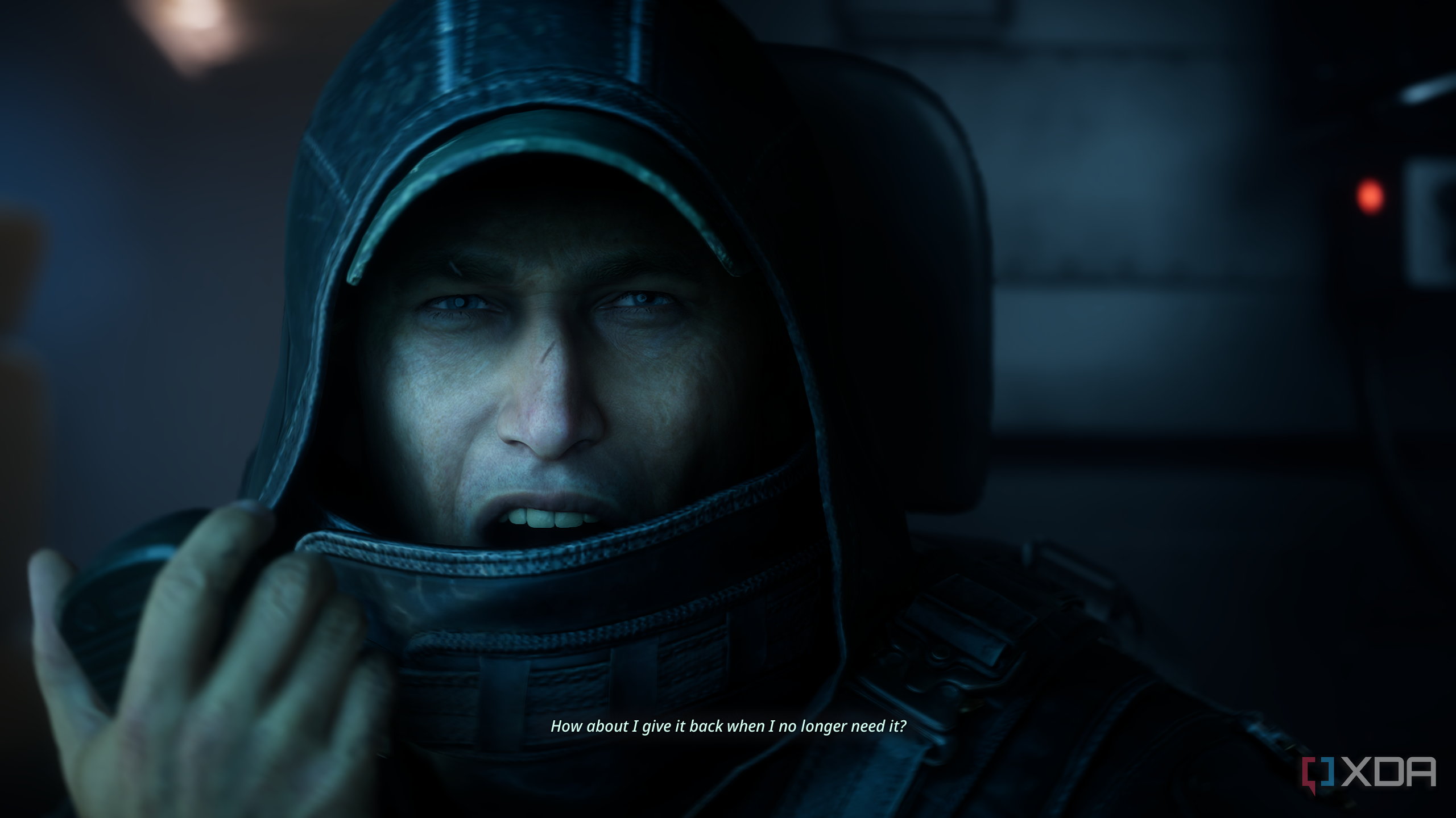 Remi conversing through a walkie-talkie in Hell is Us.