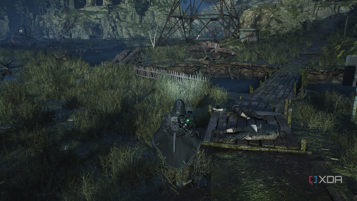 Corpses in a swamp in Hell is Us.
