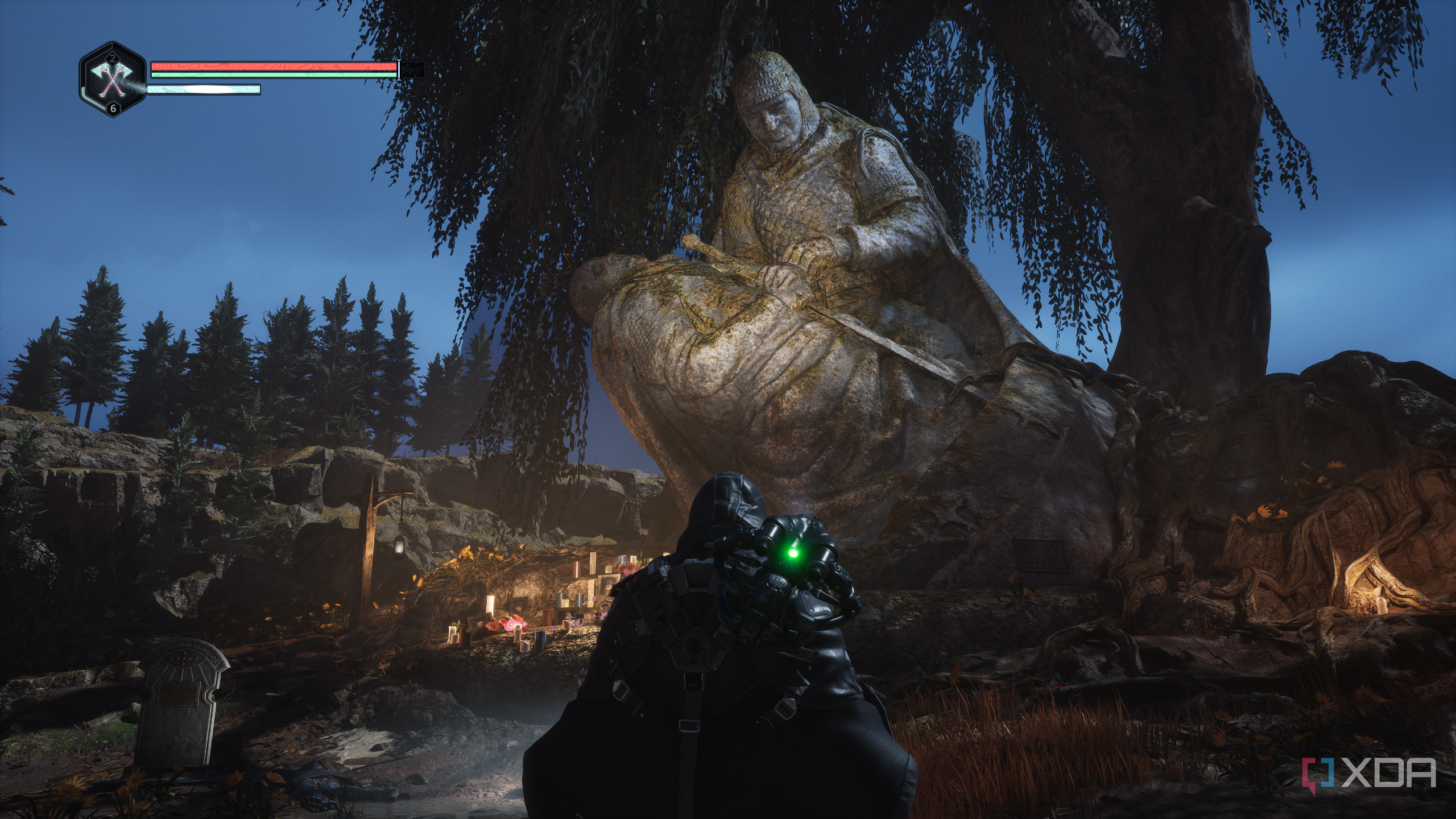 The Weeping Knight statue in Hell is Us.