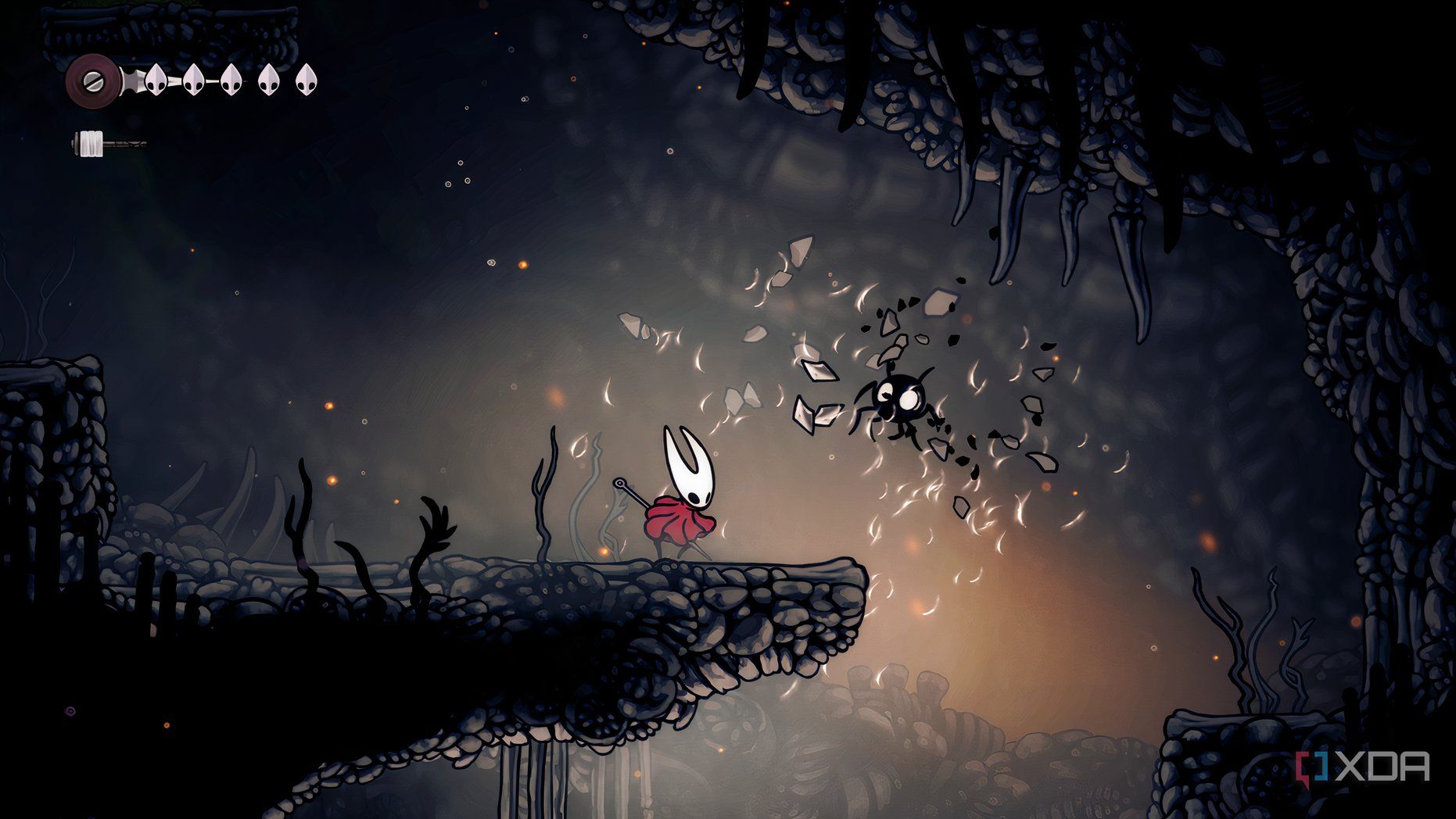 Knocking a spider into a chasm