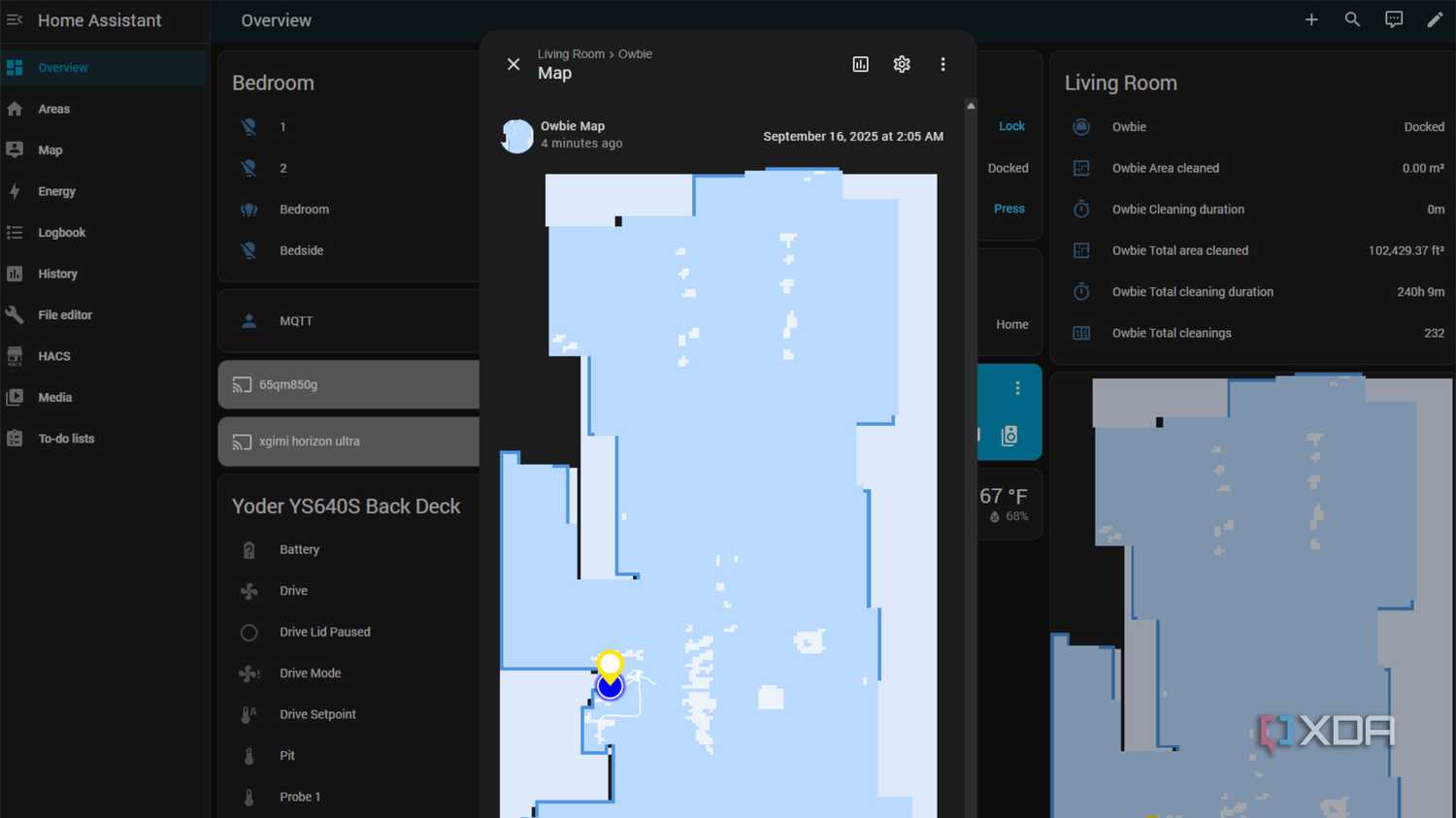 screenshot of home assistant ecovacs integration showing my floor map