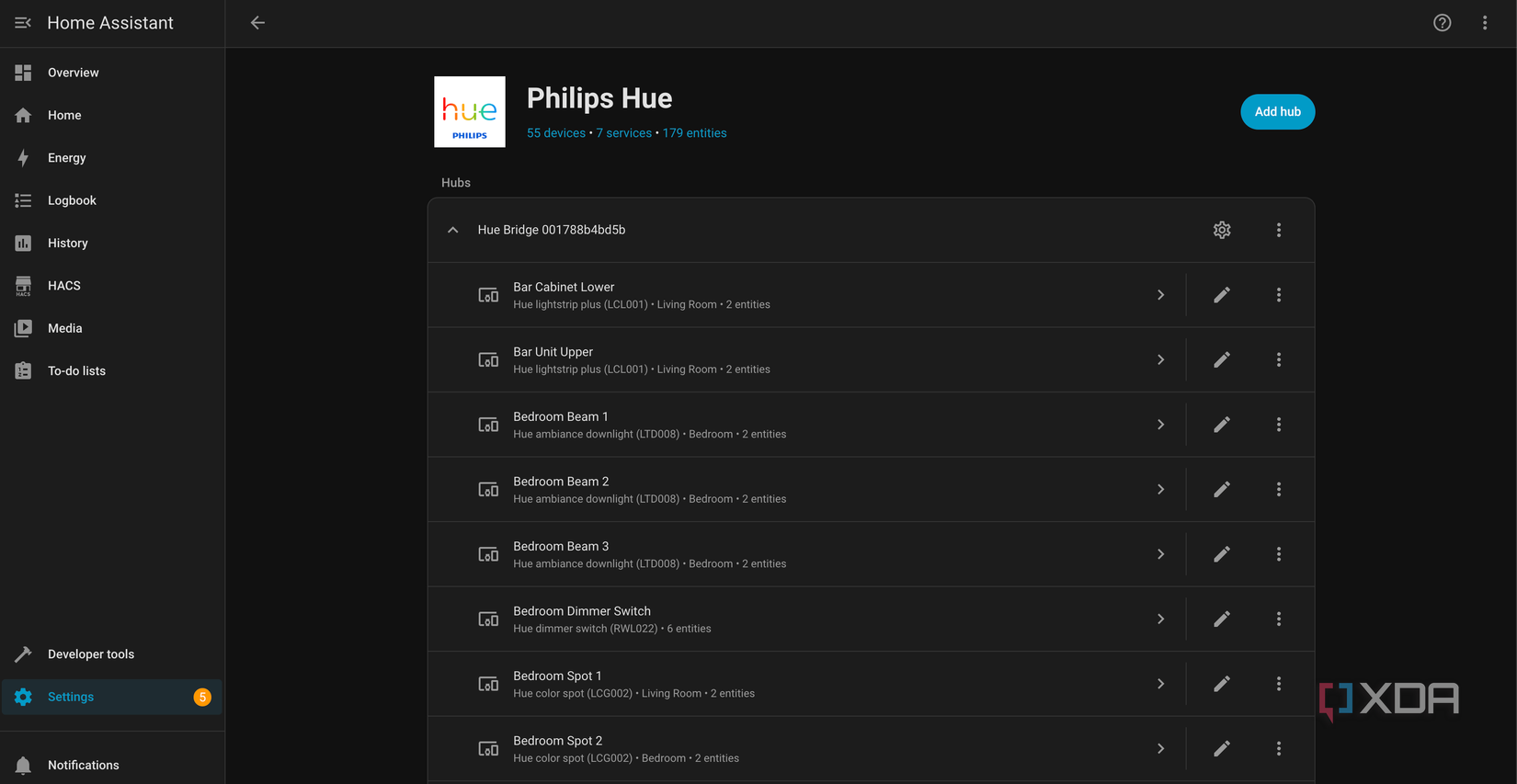 Home Assistant philips hue integration