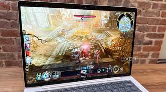 Baldur's Gate III running on the HP EliteBook X G1i business laptop.
