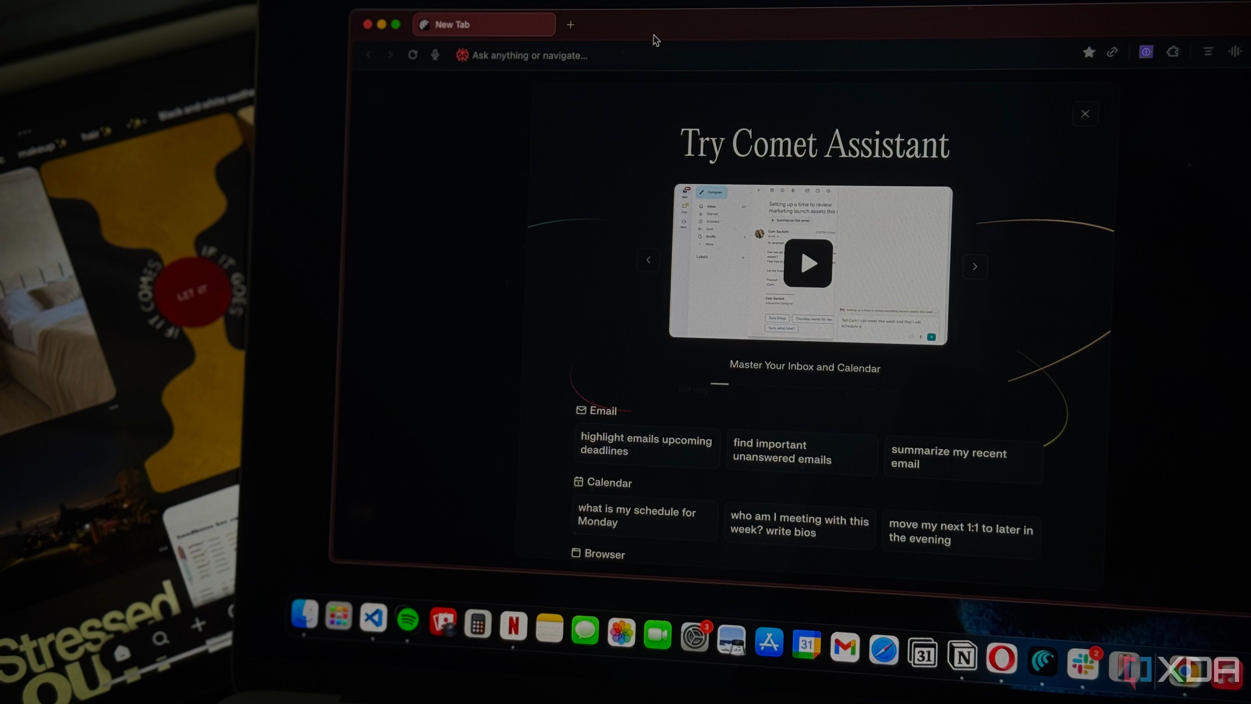 Comet Assistant screen displayed on Perplexity