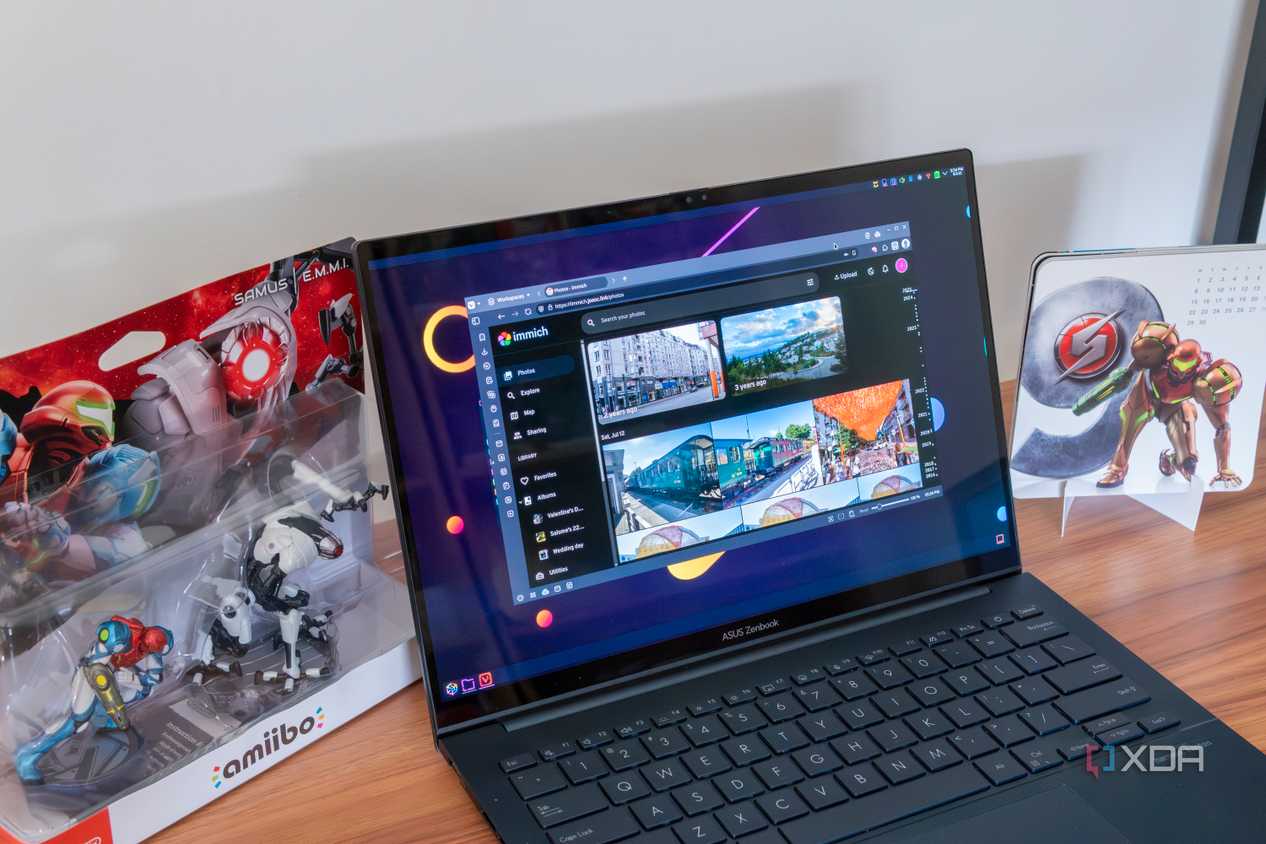A laptop showing the IUmmich web client