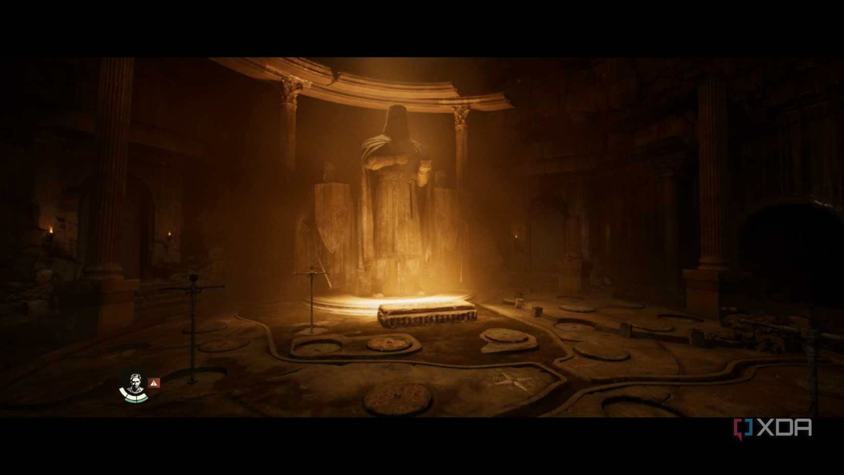 A screenshot of Indy solving a complicated puzzle from Indiana Jones And The Order of Giants DLC