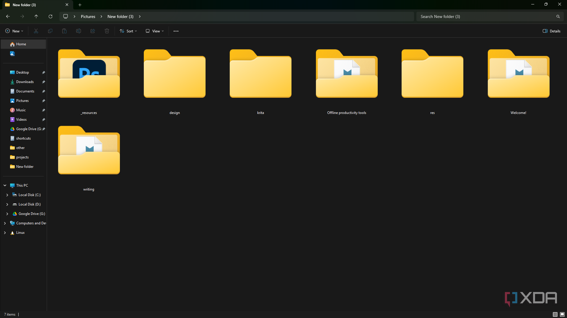 Joplin folders in Windows file explorer
