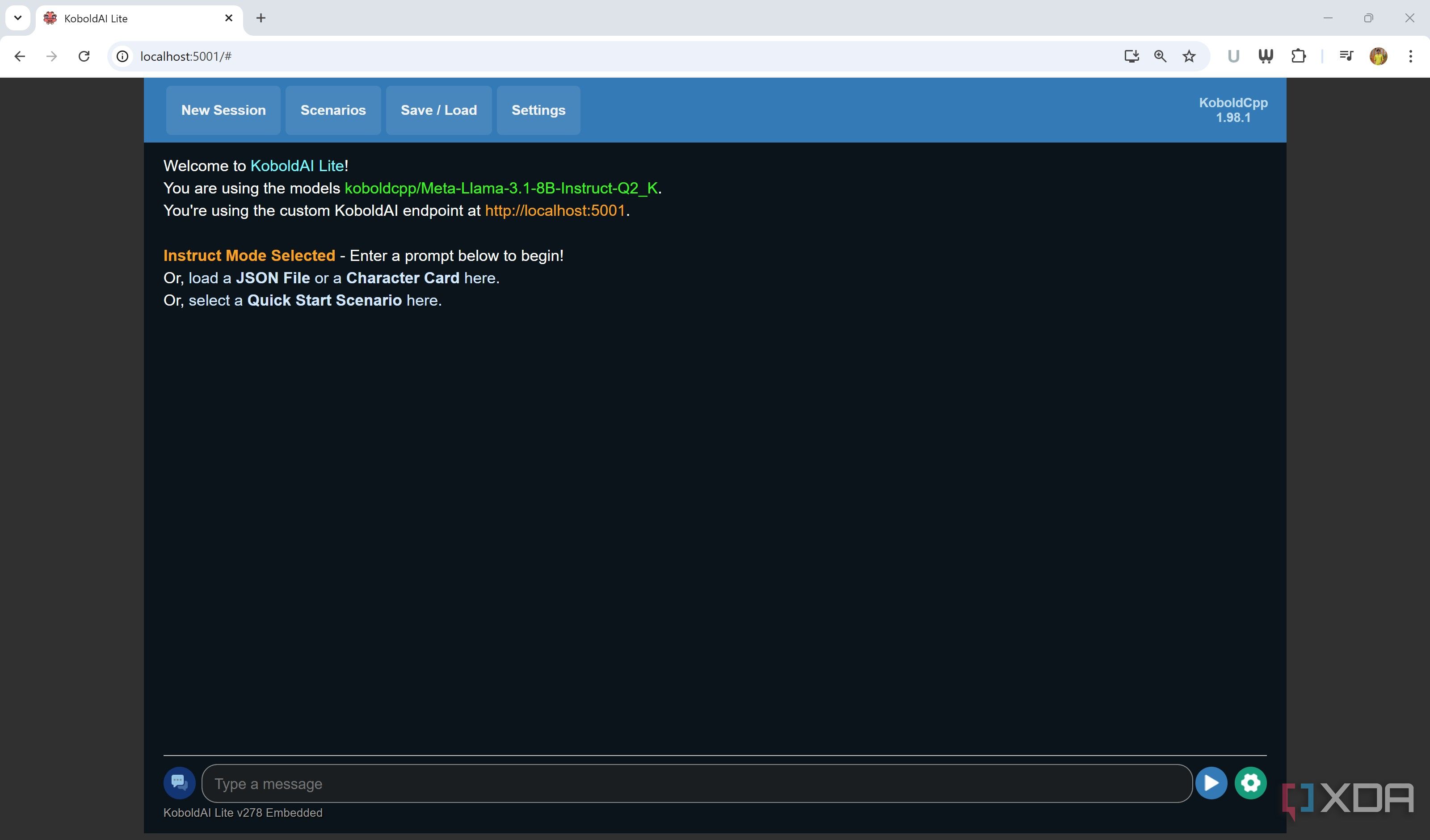 koboldcpp aesthetic theme on screen