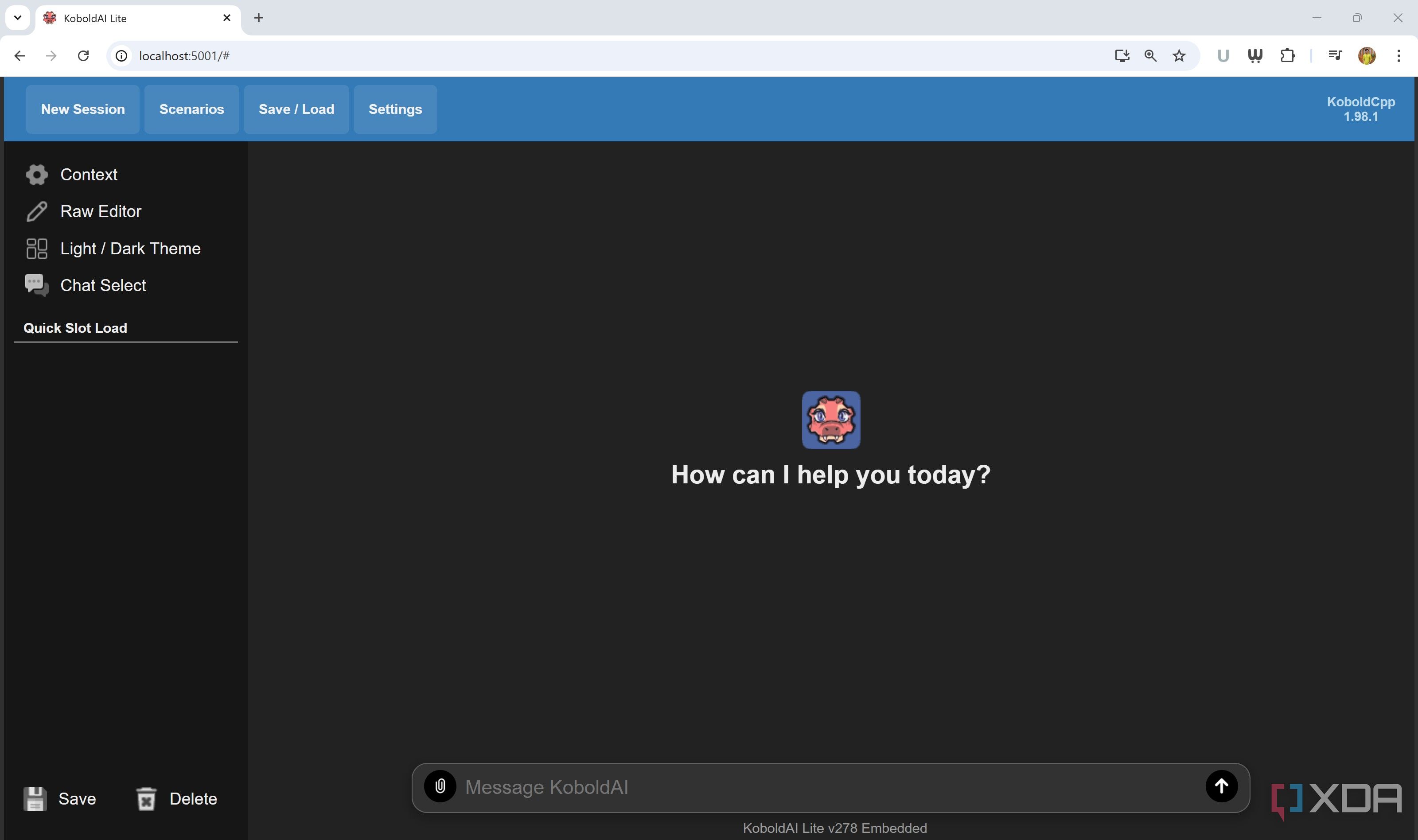 koboldcpp corpo theme on screen