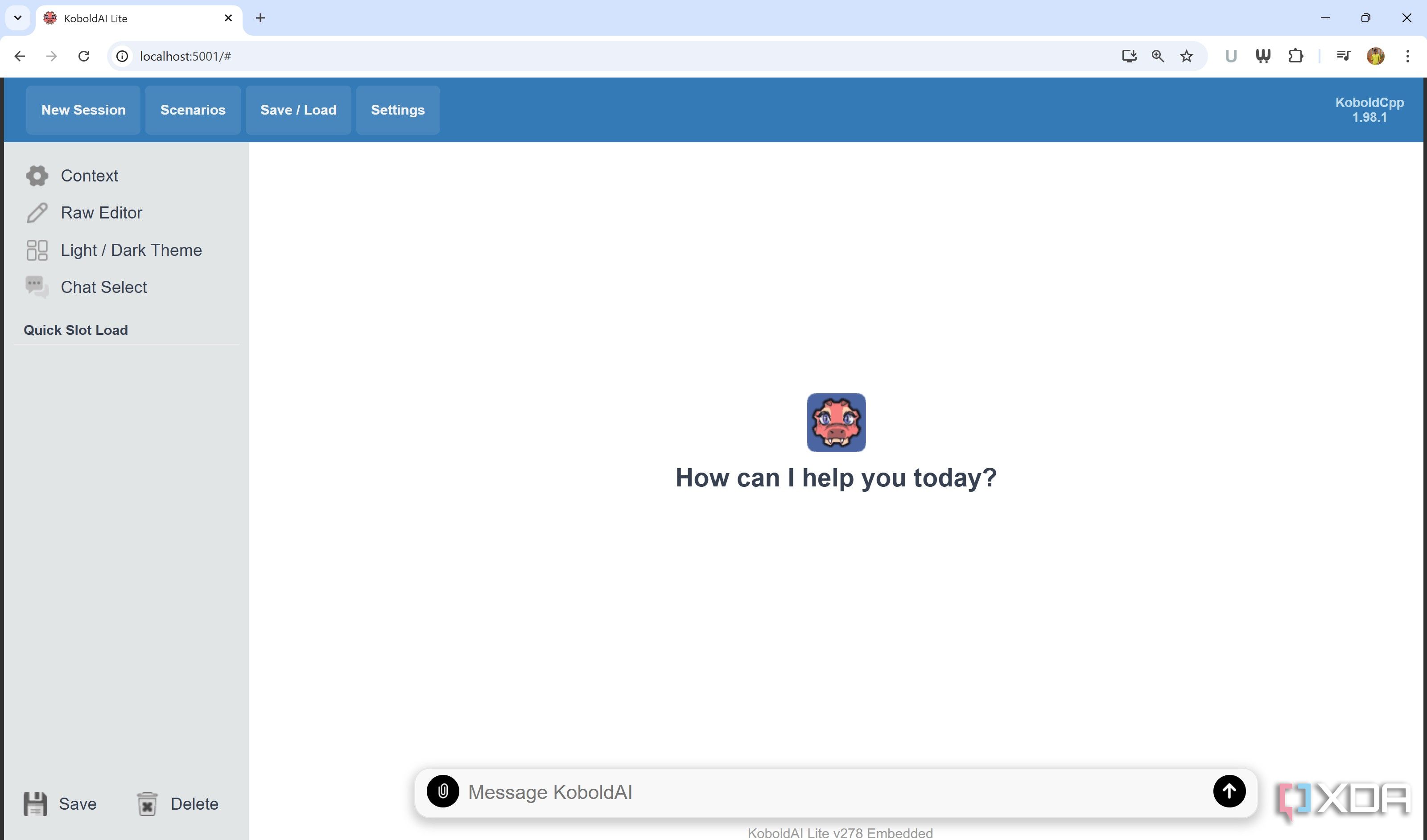 koboldcpp light theme on screen