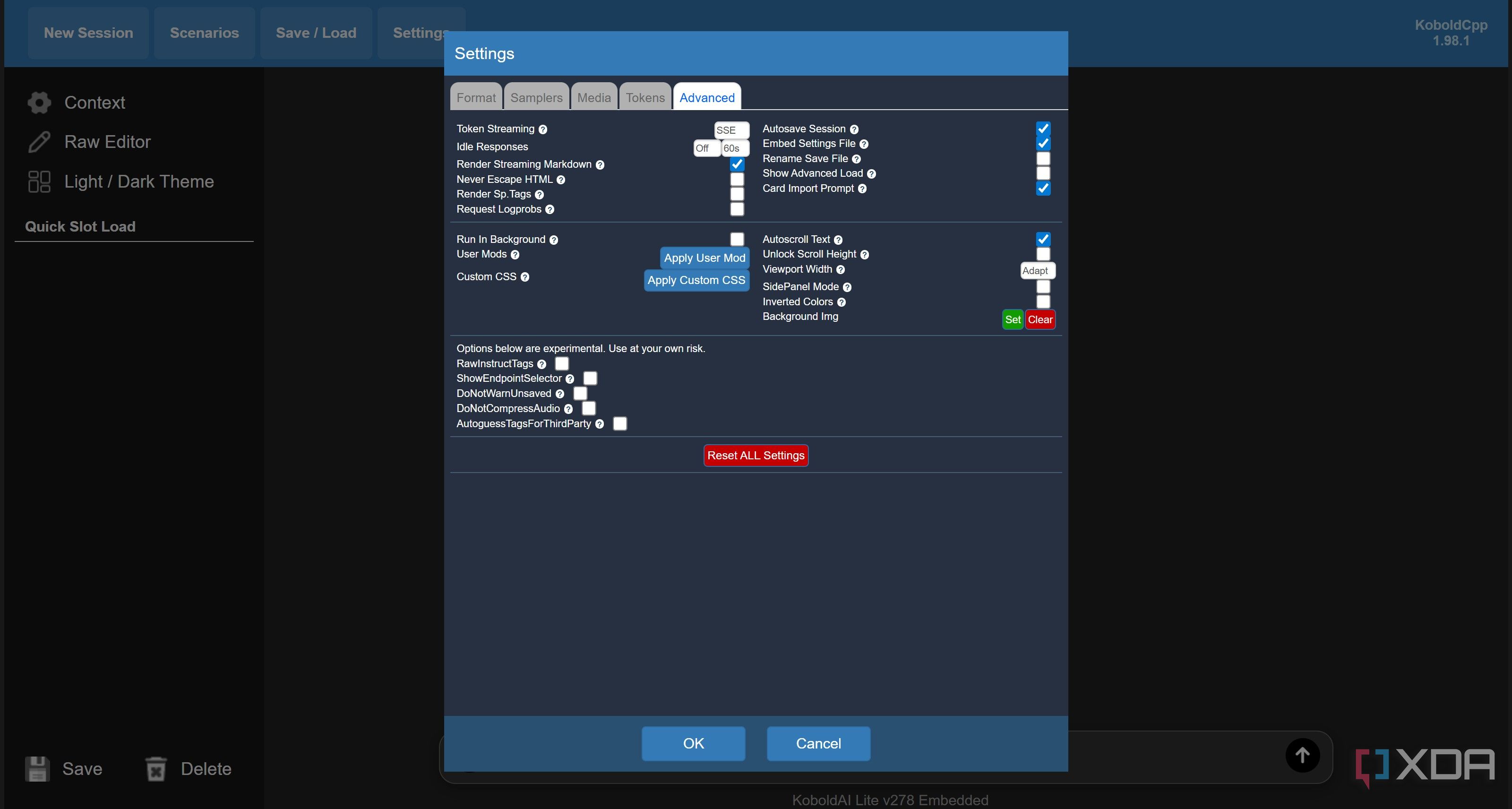 Koboldcpp power user features settings 04