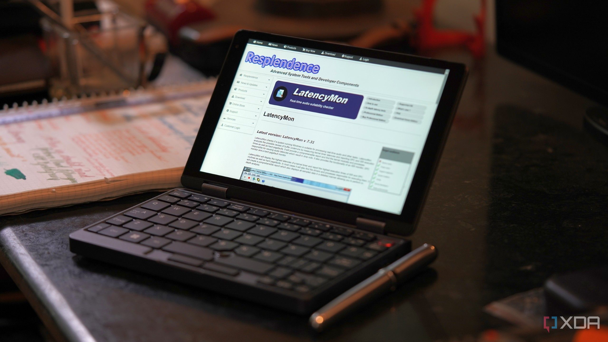 LatencyMon website on a Netbook