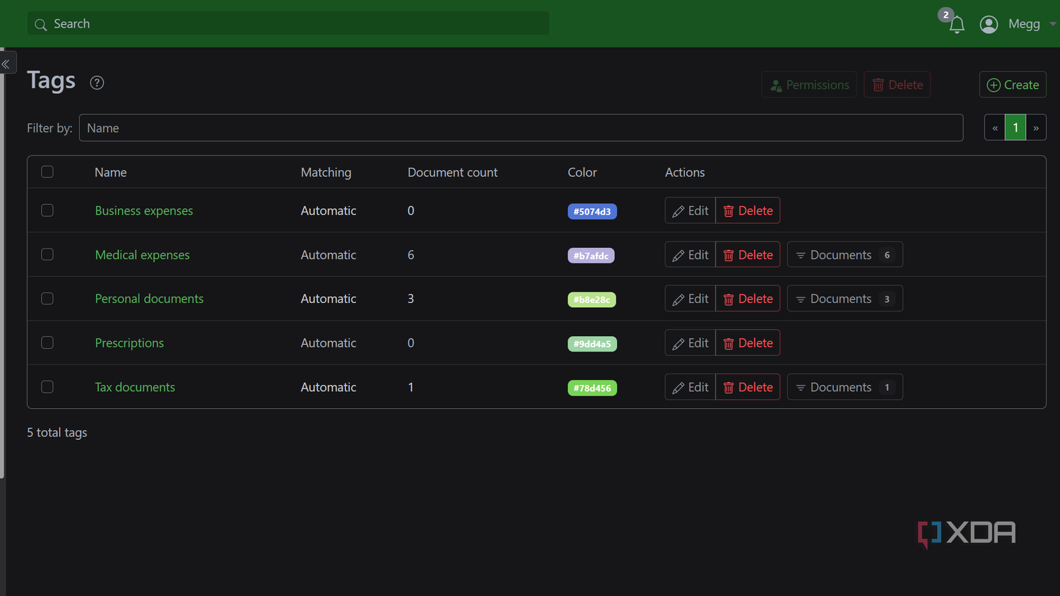 list of custom tags in paperless-ngx
