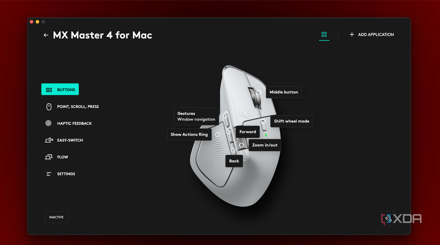 Logi Options+ MX Master 4 for Mac settings