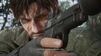 A screenshot of Snake at the start of Metal Gear Solid Delta: Snake Eater