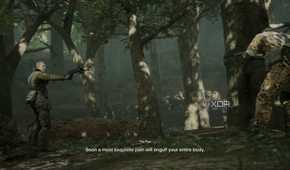 A screenshot of The Fear encounter in Metal Gear Solid Delta: Snake Eater