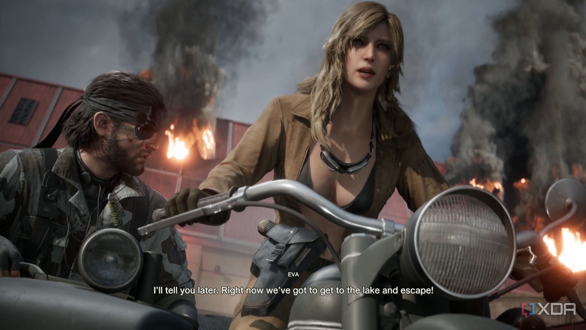 A screenshot of EVA and Snake in Metal Gear Solid Delta: Snake Eater