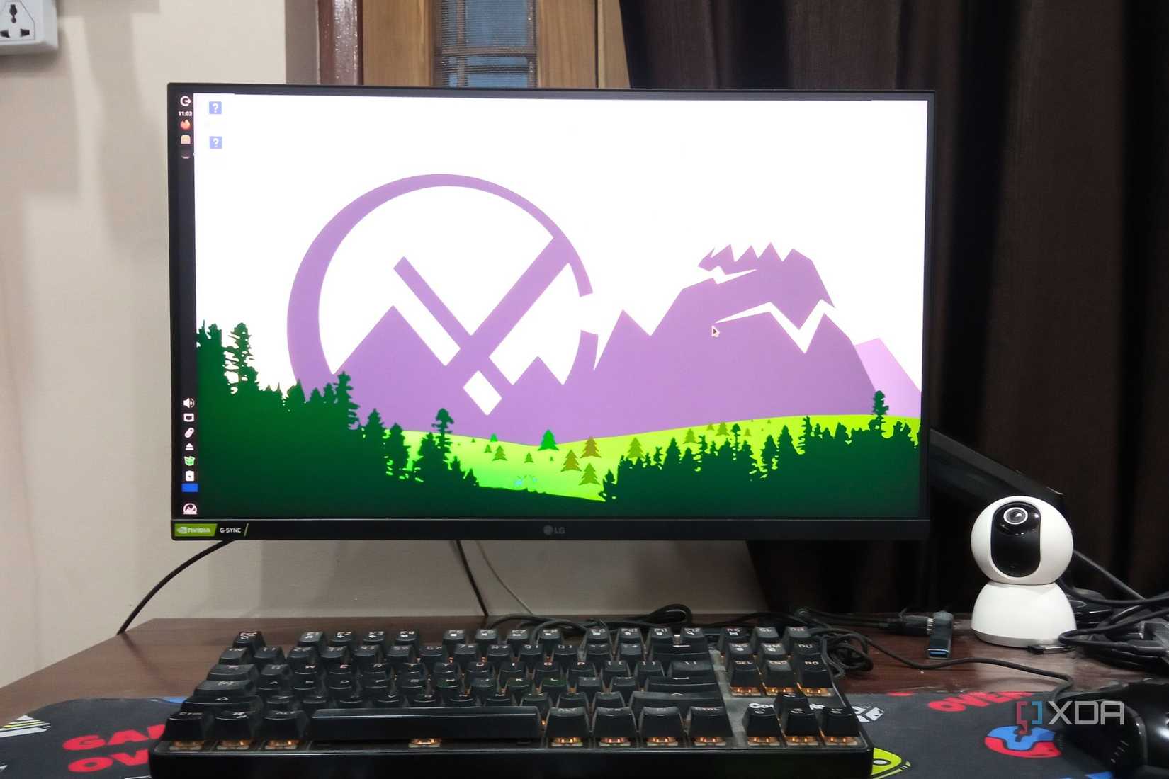 foto de un escritorio mx linux en una pantalla externa