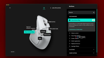 MX Master 4 for Mac Action Ring Actions settings