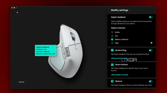 MX Master 4 for Mac Haptic feedback settings