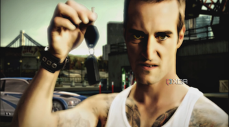 Razor Callahan holding a set of car keys in Need for Speed: Most Wanted 2005.
