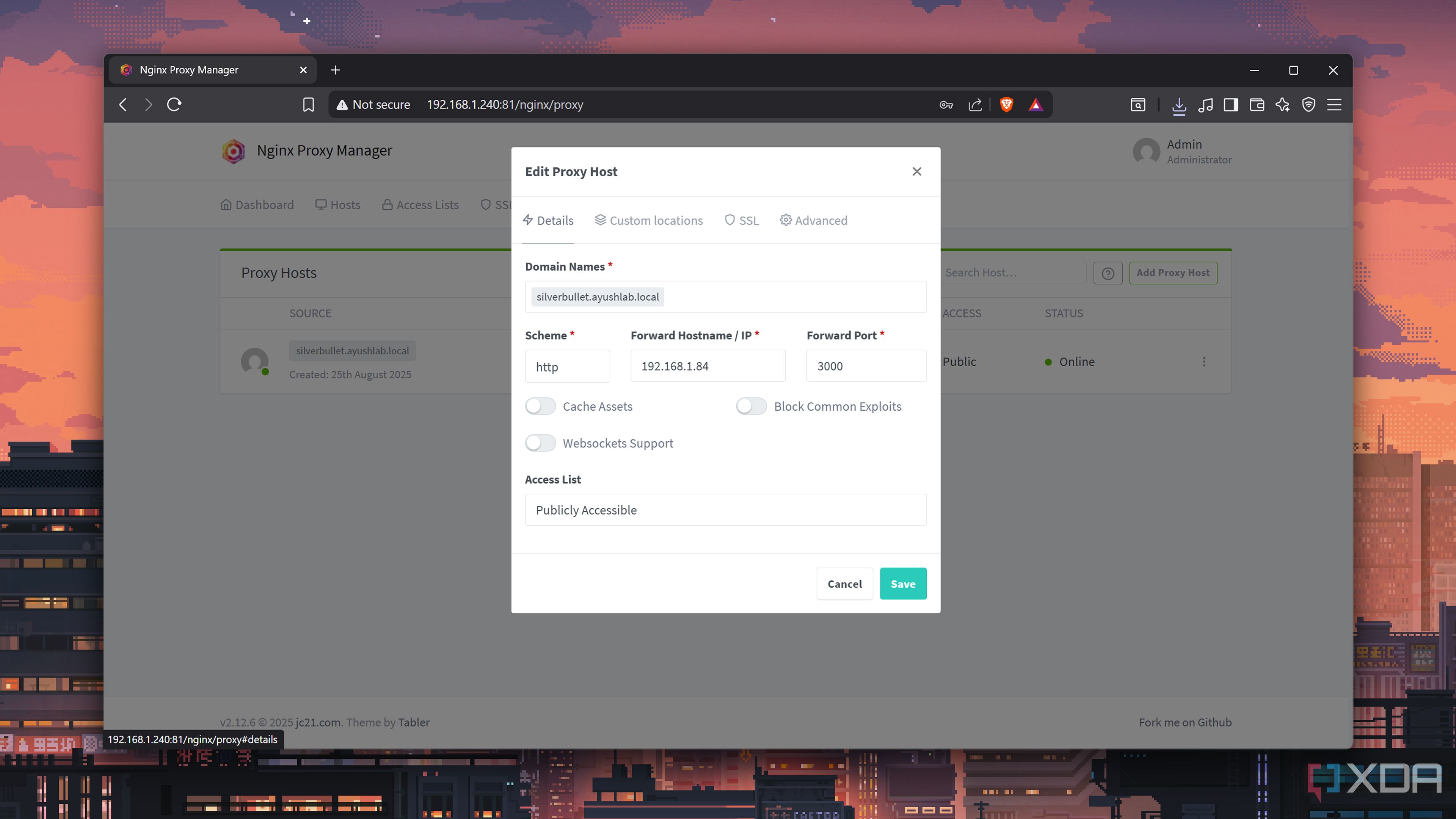 Adding a new Proxy Host to Nginx